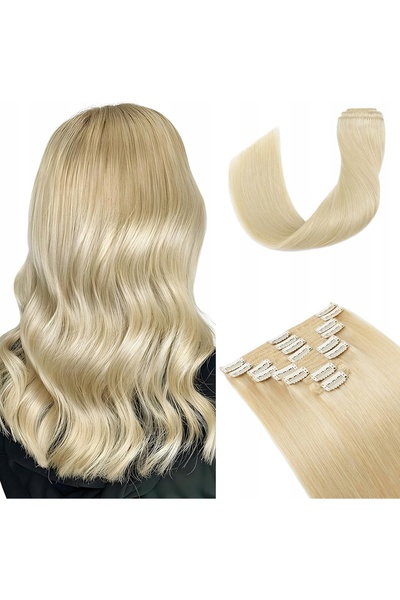 NO BRAND S-noilite Extensii cu clips din păr natural # 613 20 ", 75g