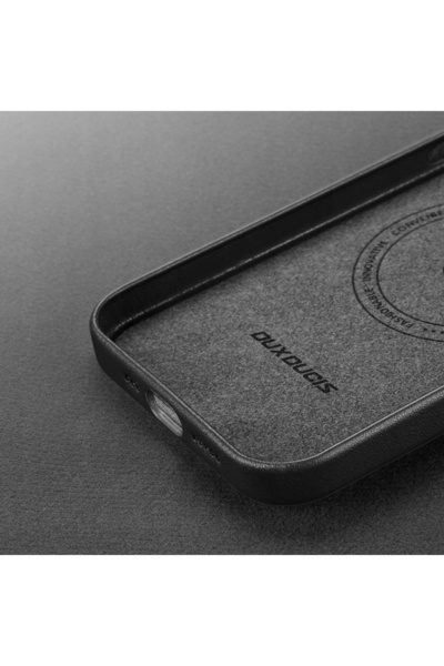 Dux Ducis Husă din piele cu textură pentru iPhone 14 Plus, husă elegantă din ...
