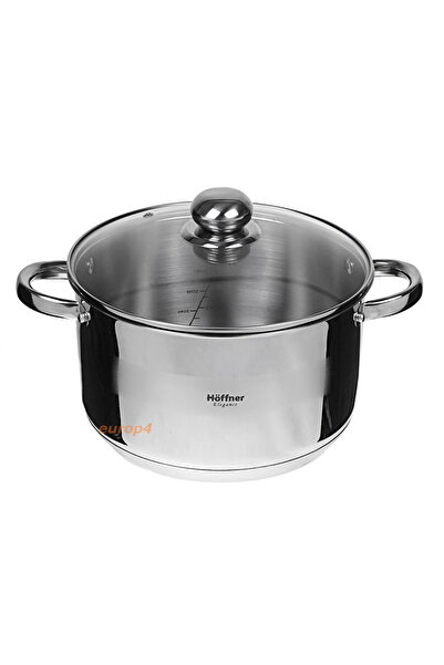 NO BRAND Oală MICĂ de oțel ÎNALTĂ cu capac pentru inducție 24 cm. 6,5 litri