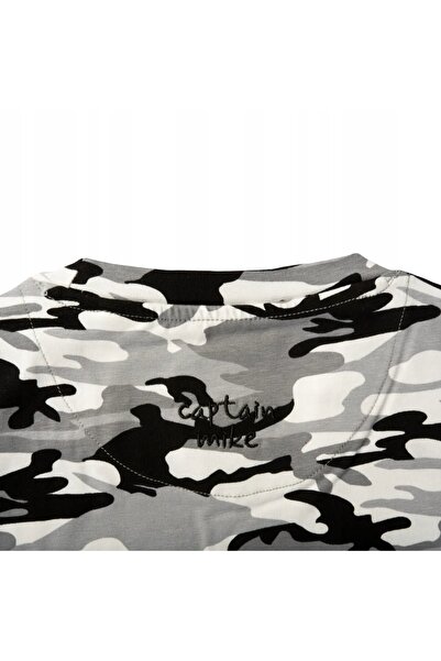 NO BRAND Tricou bărbătesc din bumbac turcesc, gri camuflaj, L
