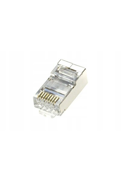 NO BRAND Conector RJ45 ecranat de tip EZ, categoria 6A, cu trecere directă [p...