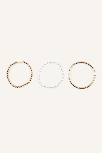 DeFacto Women's Bead Detailed 3-Piece Bracelet Set I1340Axns