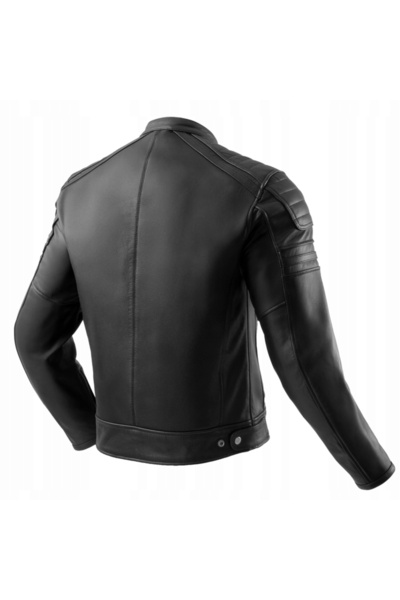 NO BRAND OZONE COLT Jachetă de piele neagră [Mărimea 5XL]