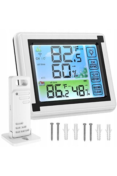 NO BRAND Stație meteo wireless cu ecran LCD, higrometru și termometru