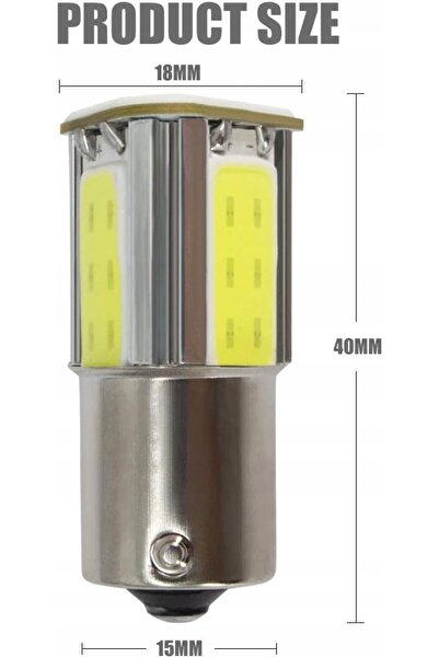 Led Bec auto pentru marșarier BA15S P21W 2 bucăți