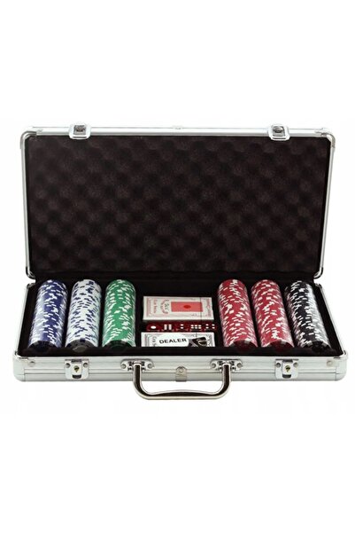 NO BRAND Set pentru jocul de poker 300 jetoane Texas + Cutie