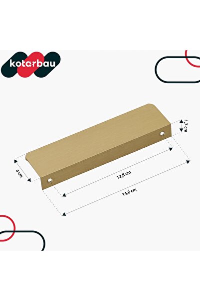 NO BRAND Set mânere de mobilă tip profil, aur mat modern, 128 / 148mm, 10 bucăți