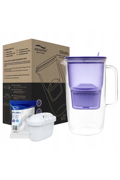 Aqualogis DZBANEK STICLĂ FILTRANTĂ ETYUDA LAVANDĂ 2.9L + REZERVĂ