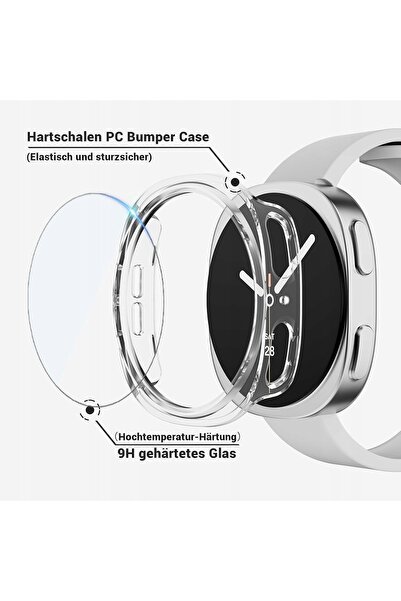 NO BRAND 4x Husă de protecție + 4x Sticlă pentru Samsung Galaxy Watch 8 40mm ...