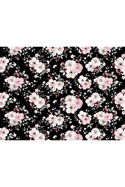 NO BRAND Lenjerie de pat bumbac 160x200 flori negru roz 1476N Clasic