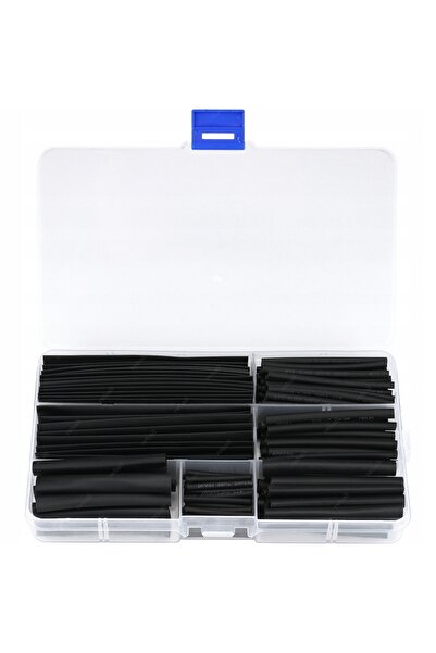 NO BRAND Tuburi termocontractabile negre 150x + Pistol cu aer cald cu 2 modur...