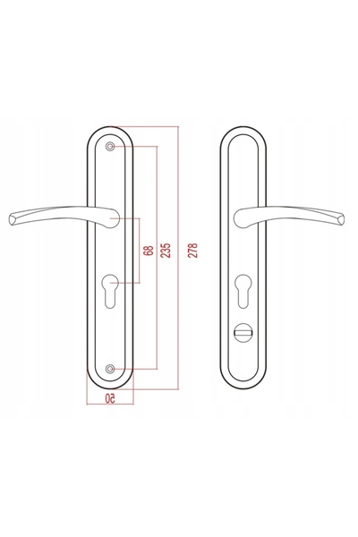 NO BRAND Mâner pentru ușă chinezească, model 68mm, FALA XJ5590, ranforsat, st...