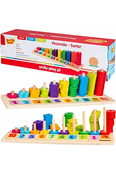 Smily Play Sortator Piramidal din Lemn Colorat AC7320
