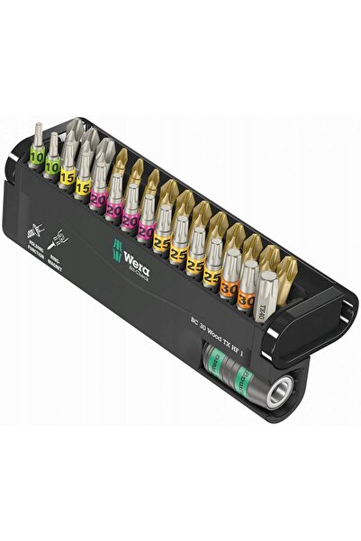 wera BIT-CHECK 30 WOOD TX HF 1 SB SET DE BITURI + MÂNER, 30 BUCĂȚI - W0505743...