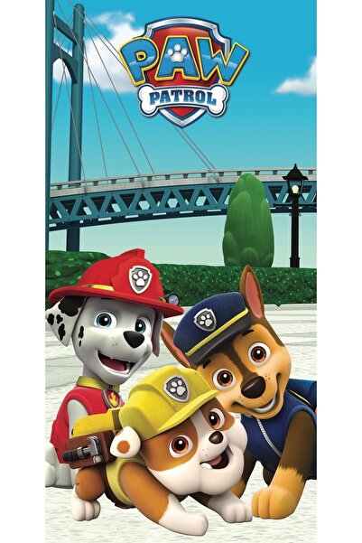 NO BRAND 70x140 Paw Patrol Paw Chase Marshall Rubble Prosop de plajă din bumb...