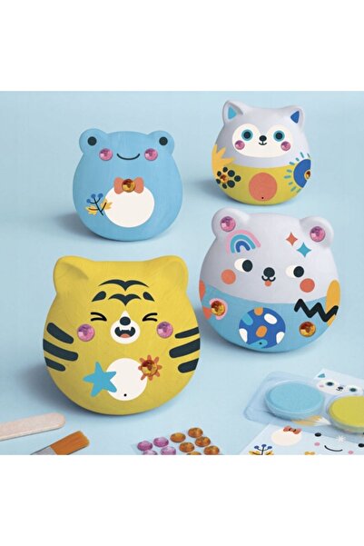 NO BRAND Set creativ: Figurine din gips de decorat – Animale, Janod, pentru c...