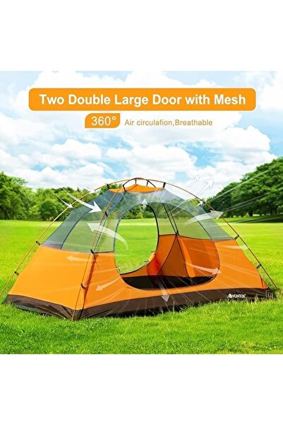 NO BRAND Cort de camping V VONTOX pentru 2-3 persoane |   110.5 x 220 x 123 cm