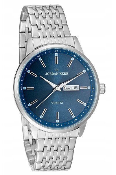 JORDAN KERR Ceas clasic bărbătesc cu cadran albastru și dată L1068 IPS 42 mm