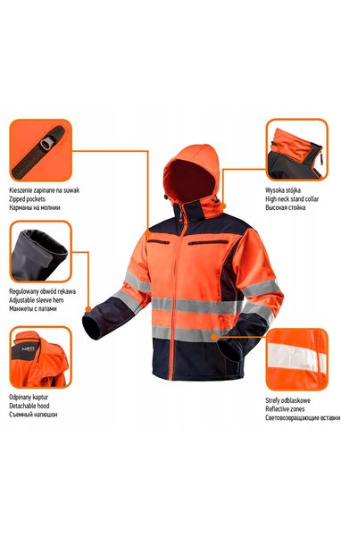 NEO Tools Jachetă NEO de lucru, cu glugă, softshell, 81-701 S/48