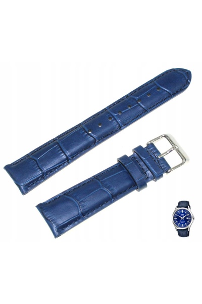 Casio Curea de ceas din piele originală, albastru marin, pentru MTS-100L, 20 mm