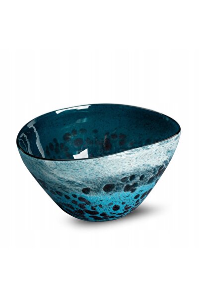 NO BRAND Bol decorativ din sticlă Logan (01) 22x17x11cm Rodie