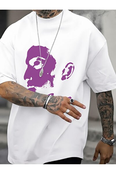 Generic Brand Purple Abstract Face And Ear Print,all-season wear,men's graphi...