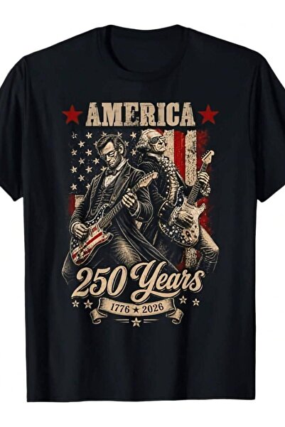 29CUN 1776 2026 Patriotic Tee Vintage Playing Guitar 250 Years America T-Shir...