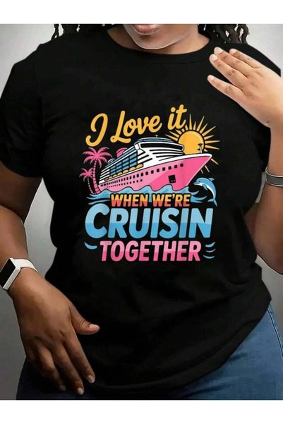 2BIR تي شيرت أسود مطبوع عليه عبارة Family 2026 I Love It When We're Cruisin' ...