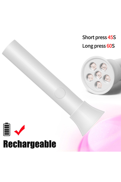 Choice1 USB Type-C Round and white Handheld UV Light for Gel Nails Mini UV Li...