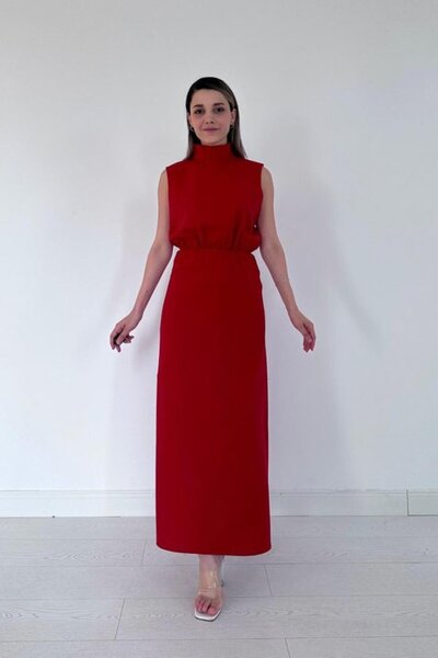 Generic Brand Red Zero Sleeve Dress