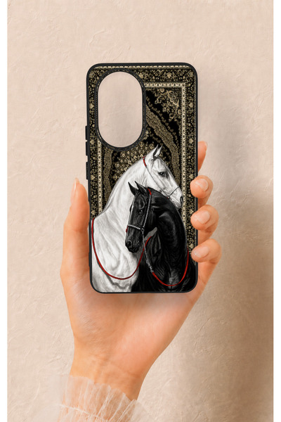 Vip Case Honor 200 5g Compatible Noble Lover Horses Patterned Silicone Case