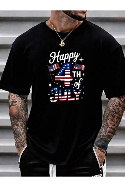 NOURAM 250 Years Freedom Pattern T-Shirt Men Street Print Happy 4Th Of July B...