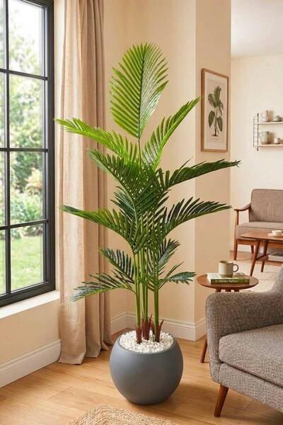 Rota Nest 13 Büyük Yapraklı 180cm Premium Yapay Areka Ağacı Yapay Ağaç - 30*4...