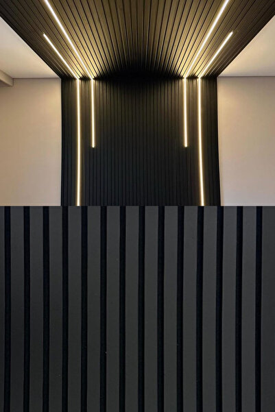 Dekonil Mdf Ahşap Keçeli Akustik Duvar Paneli 60x275 cm - Siyah