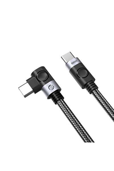 Orico Cablu USB-C la USB-C C2CW, 100W, 5A, 480Mbps, 0,5m, Negru, cu unghi drept