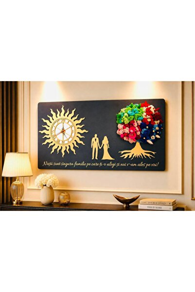 Alex Laser Design Cadou pentru Nași din Lemn 60x40 cm – Copacul Vieții cu Lic...