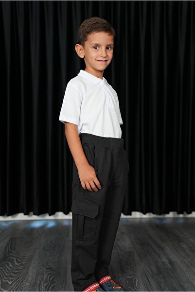 AYD Combed Cotton School Pants with Elastic Waist 11-16 Years Anthracite