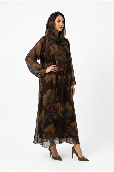 almasa alswda Quarter Kloush Double Face Wrap Abaya