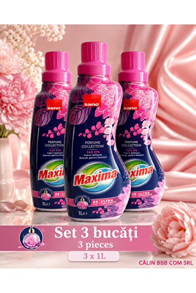 Sano Set 3 x Maxima Perfume Collection Soft Silk, Balsam de rufe ultra-concen...