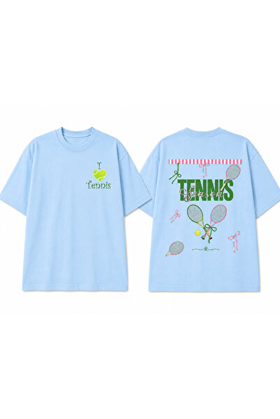 VODEXA Unisex Oversize Tennis Printed T-Shirt 100% Cotton Tennis Themed Comfo...
