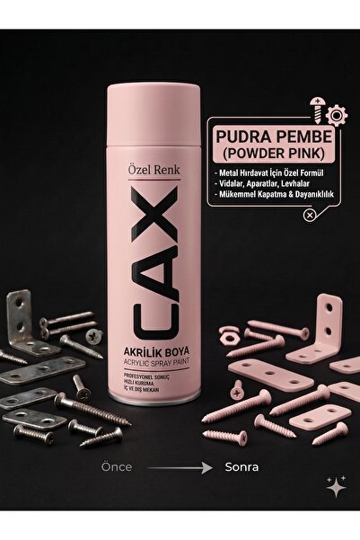 caxcolors CAX Akrilik Sprey Boya 400ml - Metal Hırdavat Vida Bağlantı Aparatı...