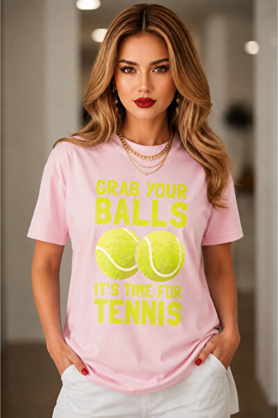 VODEXA Unisex Oversize Tennis Printed T-Shirt 100% Cotton Tennis Themed Comfo...