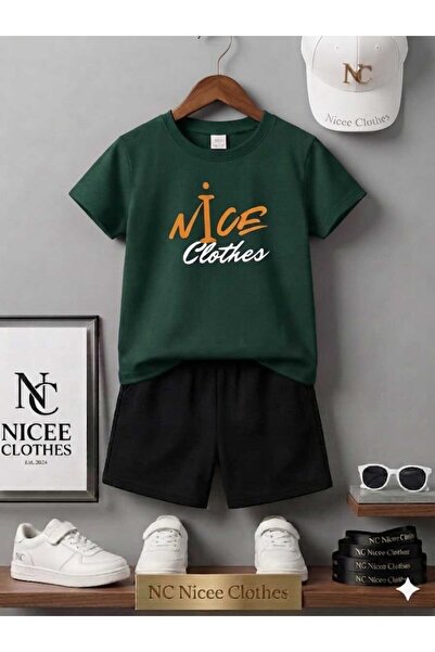 Leto Lykia Summer Children's T-Shirt Shorts Unisex (Orange and White with Nic...