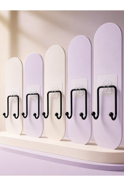 OEM 5-Piece Wall-Mounted Adhesive Hanger Practical Home and Living Space Hanger Set