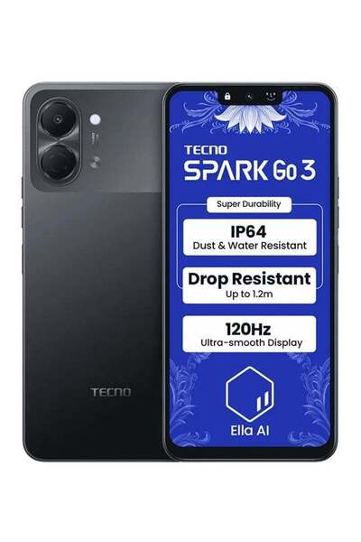 TECNO Spark Go 3 4G 128GB 4GB RAM Ink Black Dual Sim Smartphone Global Version