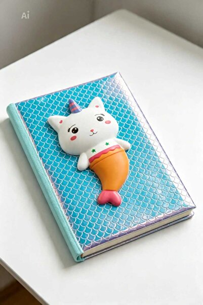 Generic Brand Carnet Jurnal Caticorn Sirena cu Copertă Holografică Solzi, Juc...