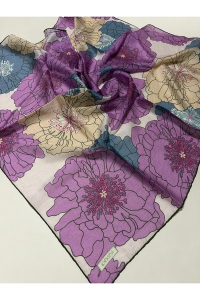 ipekevi Summer Season Tensoft Scarf Hydrangea Basket