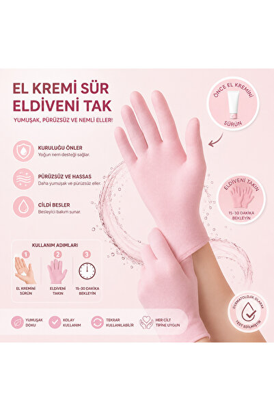 BLUE SİDE 1 Adet Nemlendirici El Bakım Eldiveni – El Kremi Sonrası Kullanım, ...