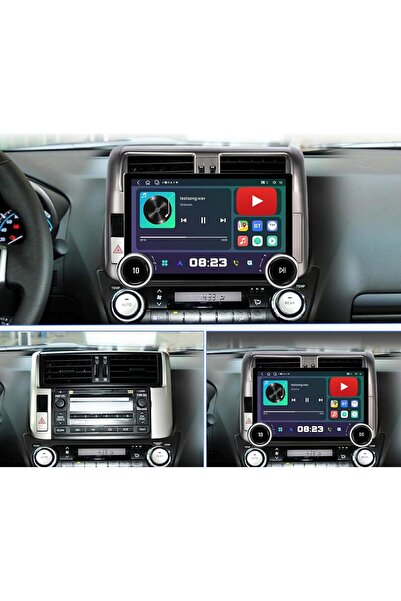 Carplayer شاشة أندرويد لتويوتا برادو، موديل 2010-2013، مزودة بمقبضين، تدعم كا...