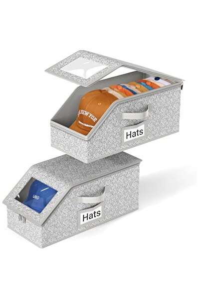 Generic 2 PCS Stackable Hat Storage for Baseball Caps, Holds up to 24 Caps Ca...
